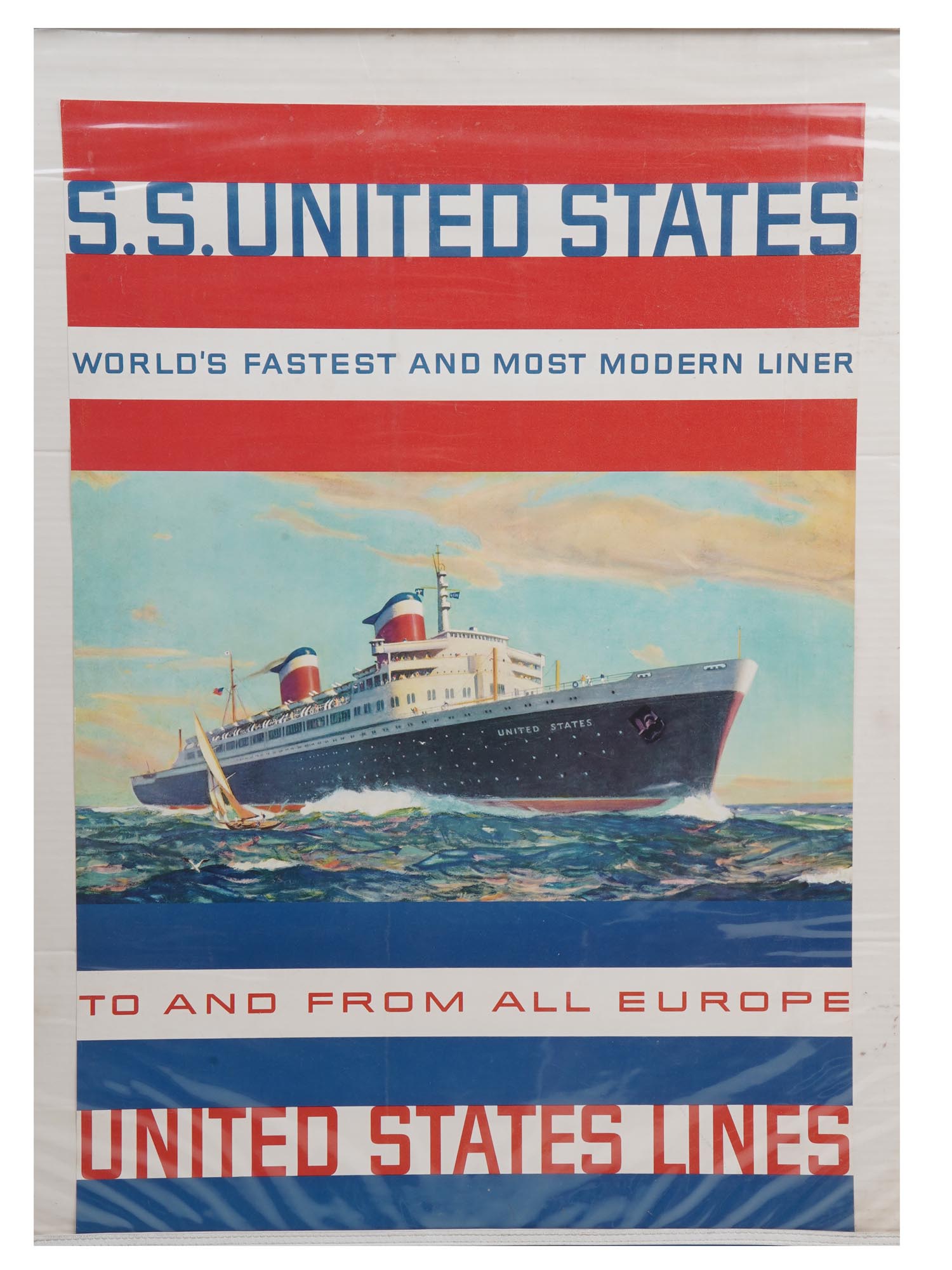 ORIGINAL USA SS LINES ADVERTISING TRAVEL POSTER PIC-0